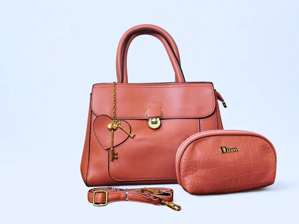 Premium Peach HandBag+Pouch