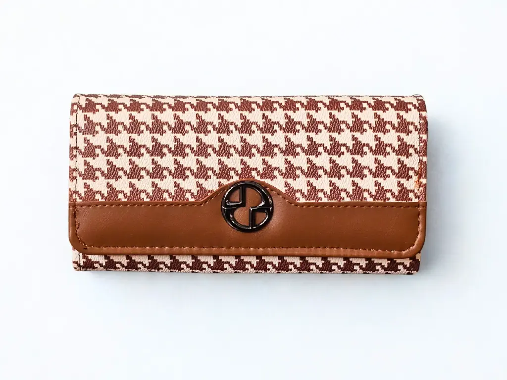 TagInstyle Cheqered Royal Wallet - Tan Brown