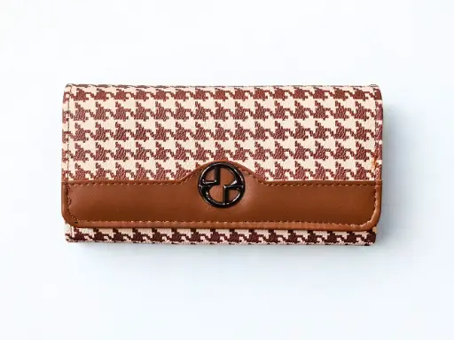 TagInstyle Cheqered Royal Wallet - Tan Brown