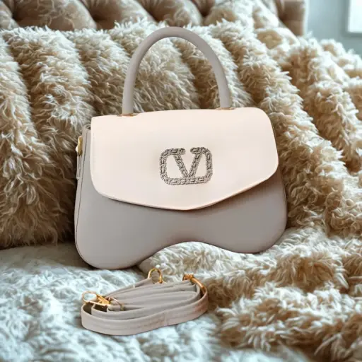 Sturdy Satchel Grey & White Sling Bag