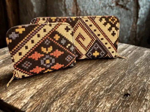 Bohemian Jacquard Zip-Around Wallet